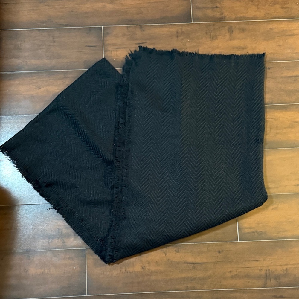 Black Herringbone Scarf